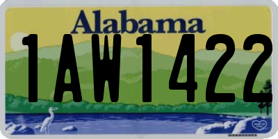 AL license plate 1AW1422