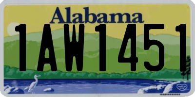AL license plate 1AW1451