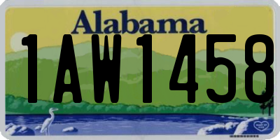 AL license plate 1AW1458