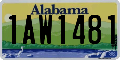 AL license plate 1AW1481
