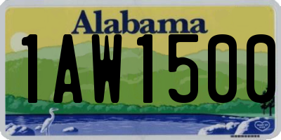 AL license plate 1AW1500