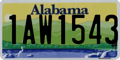 AL license plate 1AW1543