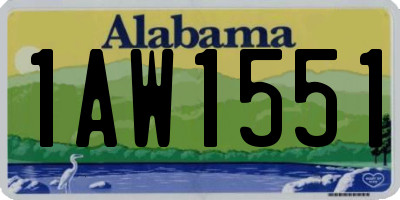 AL license plate 1AW1551