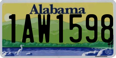 AL license plate 1AW1598