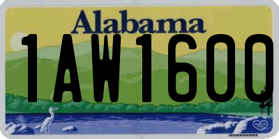 AL license plate 1AW1600