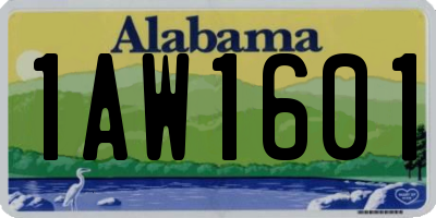 AL license plate 1AW1601