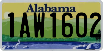 AL license plate 1AW1602