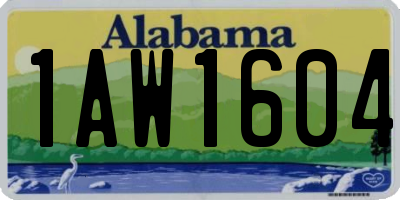 AL license plate 1AW1604