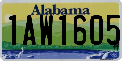 AL license plate 1AW1605