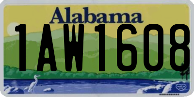 AL license plate 1AW1608