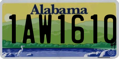 AL license plate 1AW1610