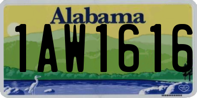 AL license plate 1AW1616