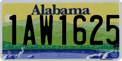 AL license plate 1AW1625