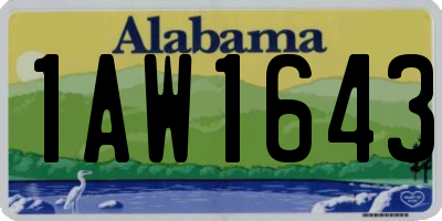AL license plate 1AW1643