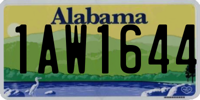 AL license plate 1AW1644