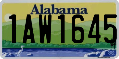 AL license plate 1AW1645
