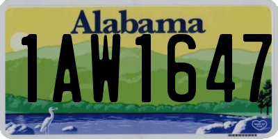 AL license plate 1AW1647