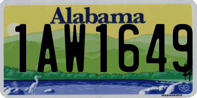 AL license plate 1AW1649