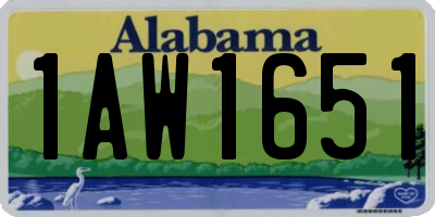 AL license plate 1AW1651