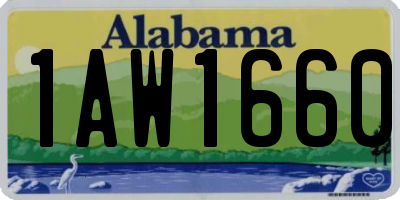 AL license plate 1AW1660
