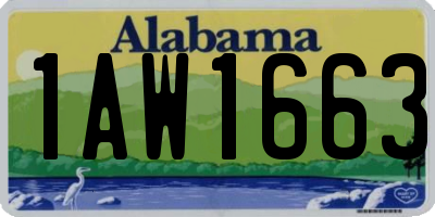 AL license plate 1AW1663