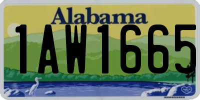 AL license plate 1AW1665