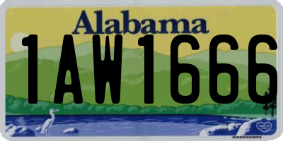 AL license plate 1AW1666