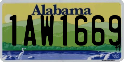 AL license plate 1AW1669
