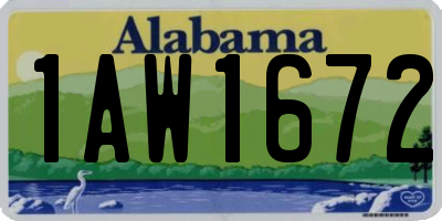 AL license plate 1AW1672
