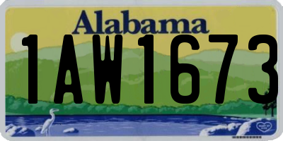 AL license plate 1AW1673