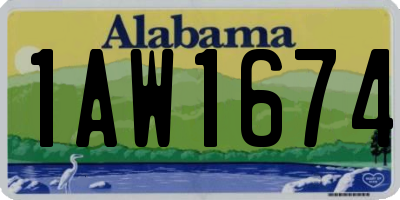 AL license plate 1AW1674