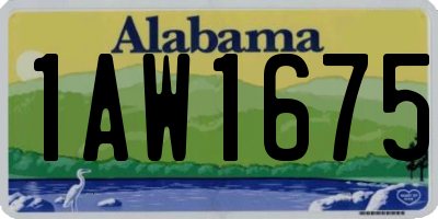 AL license plate 1AW1675