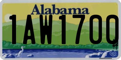 AL license plate 1AW1700