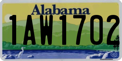 AL license plate 1AW1702