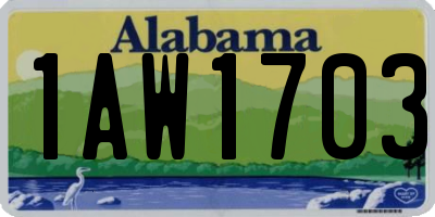AL license plate 1AW1703