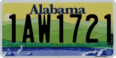 AL license plate 1AW1721