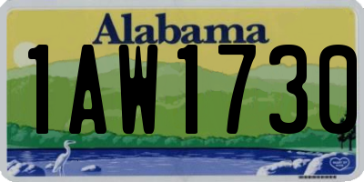 AL license plate 1AW1730