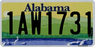 AL license plate 1AW1731
