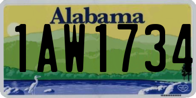 AL license plate 1AW1734