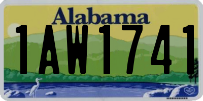 AL license plate 1AW1741