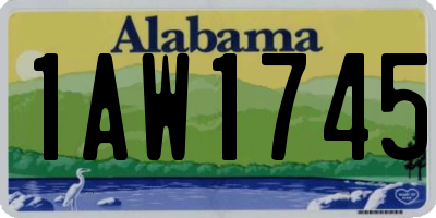 AL license plate 1AW1745