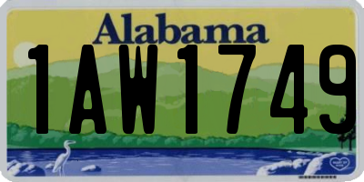 AL license plate 1AW1749