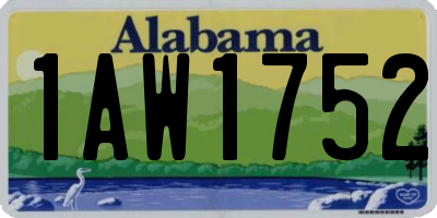 AL license plate 1AW1752