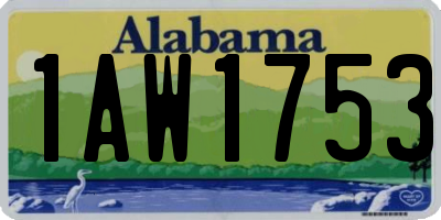 AL license plate 1AW1753