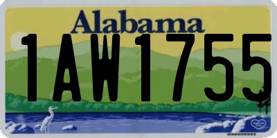 AL license plate 1AW1755