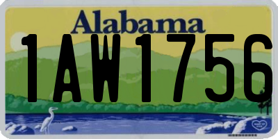 AL license plate 1AW1756
