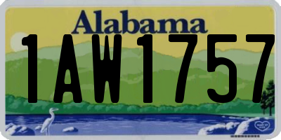 AL license plate 1AW1757