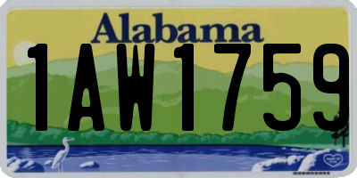 AL license plate 1AW1759