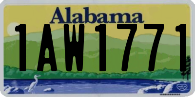 AL license plate 1AW1771