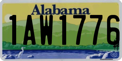 AL license plate 1AW1776